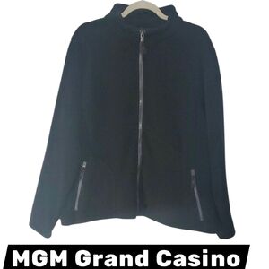 MGM Grand Detroit logo North End jacket women's size xl black fleece zip pockets